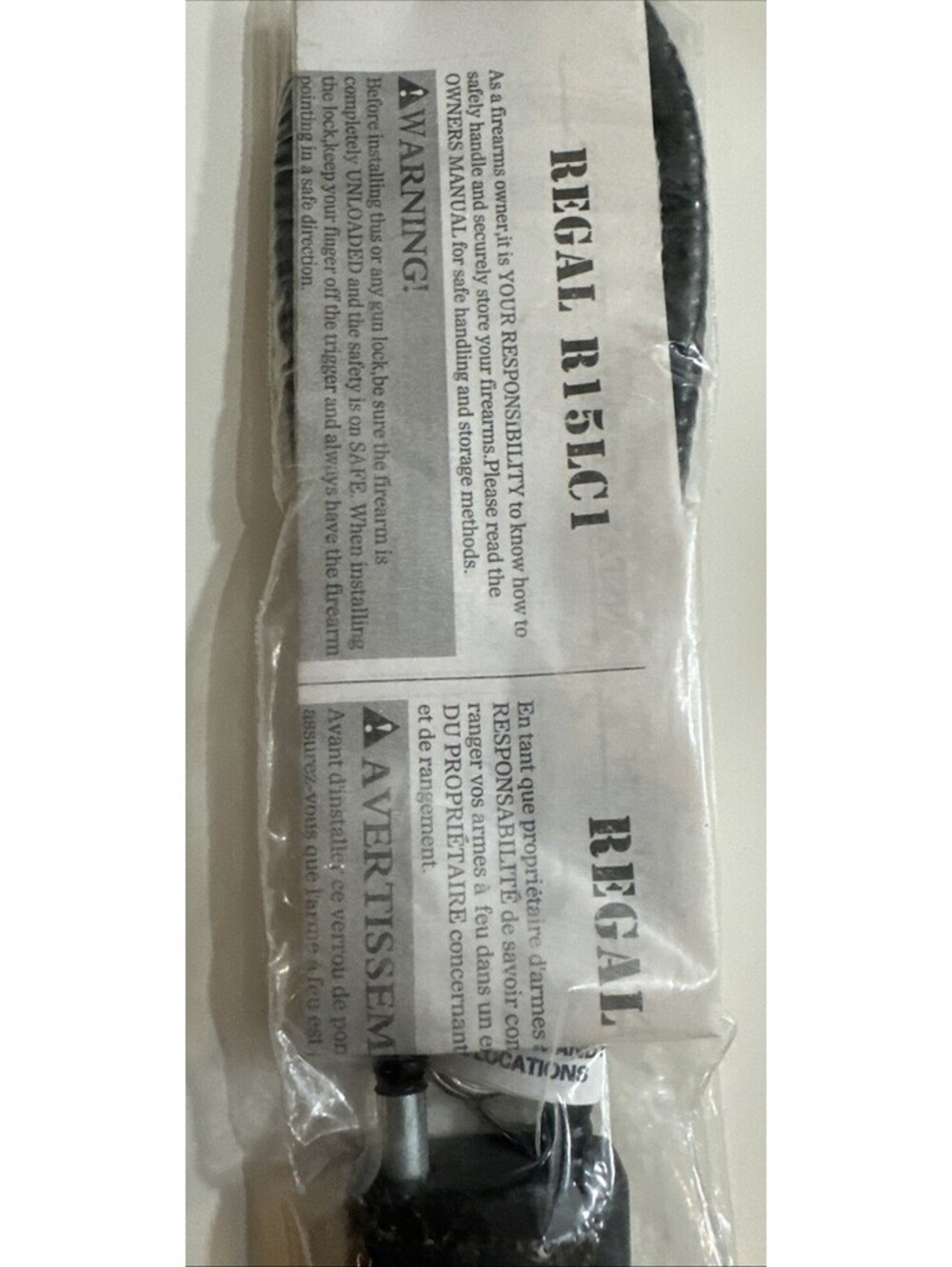Regal R15LC Gun Safety Cable Lock With Keys - Picture 8 of 9